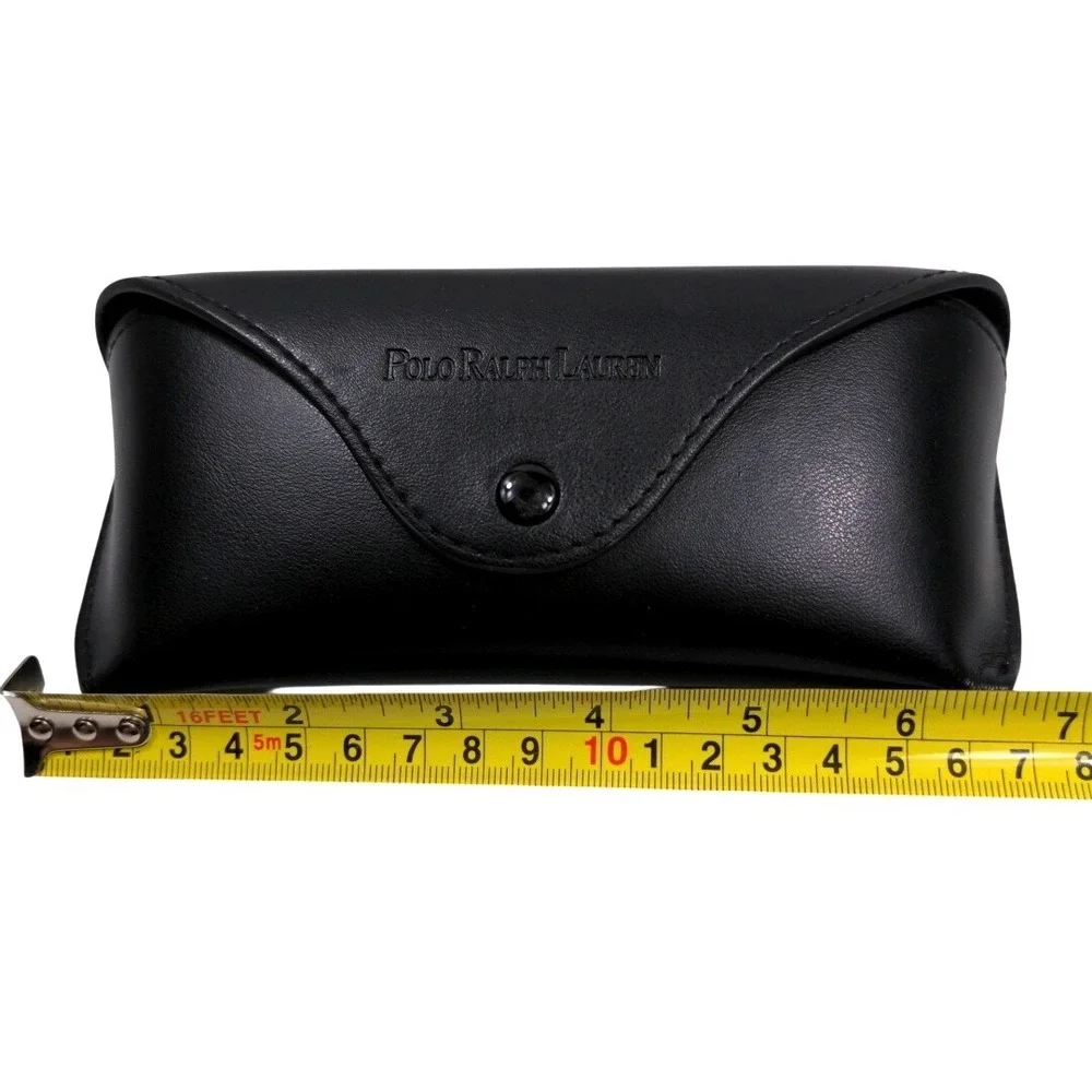 Polo Ralph Lauren Sunglasses Case Black Faux Leather Snap Closure Eyewear Pouch‎
